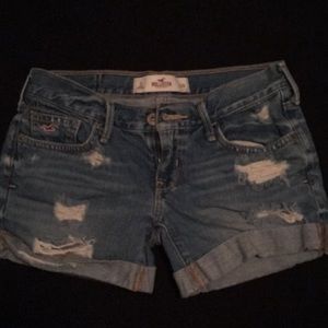 Hollister distressed jean shorts